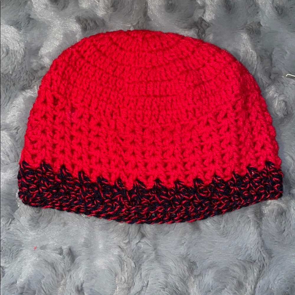 Red Hand Knitted Beanie